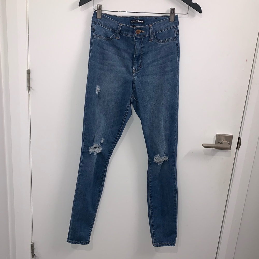 2/$50 Fashion Nova High-Waisted Ripped Skinny Jeans